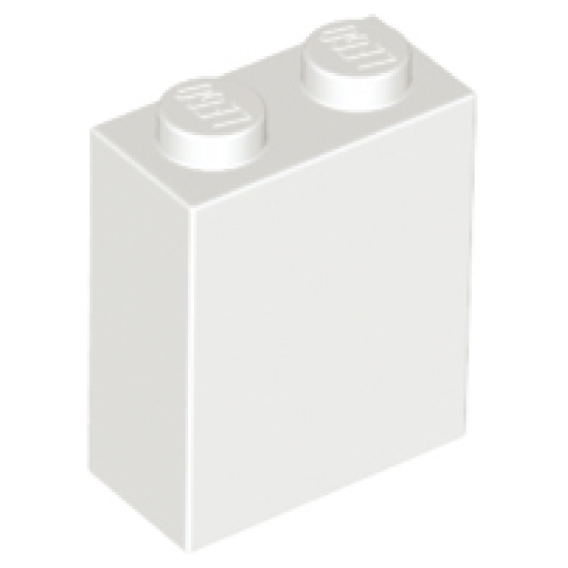 Steen 1x2x2 met nophouder aan de binnenkant White